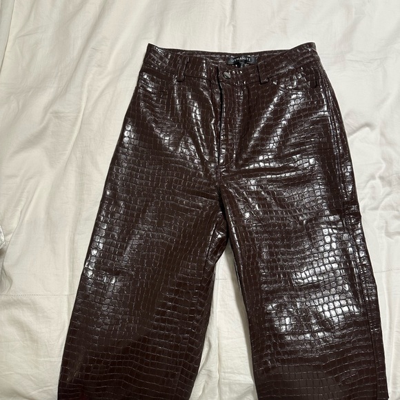 Dynamite brown faux crocodile faux leather pants - Picture 3 of 4